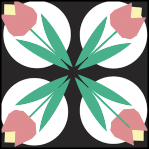 quilt block Tulip Bouquet Original design