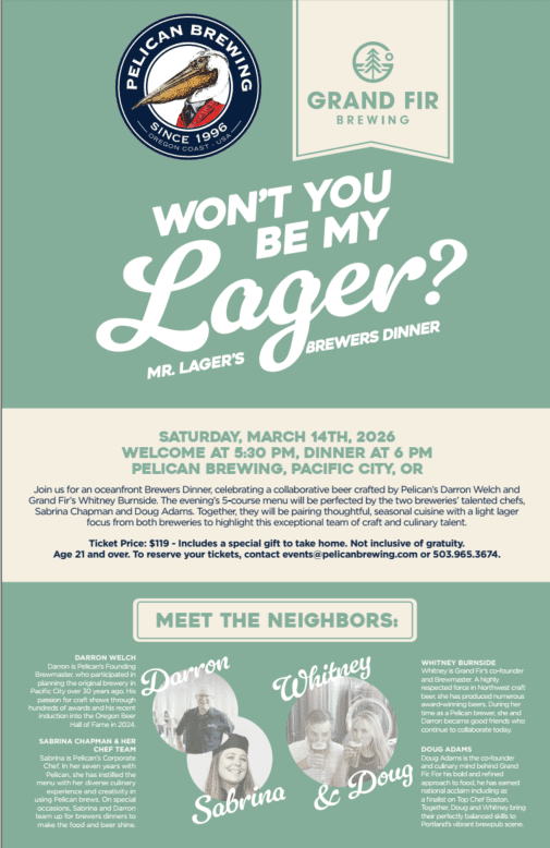 Brewers Dinner Mr Lager 3.14.26 1 vieyyY