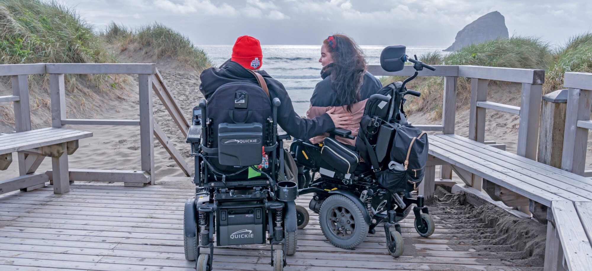 boardwalk coast wheelchairs couple Tillamook 43 title banner
