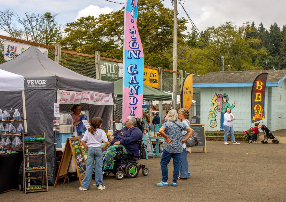 Bay City Pearl and Oyster Festival outdoor community fair cotton candy bbq