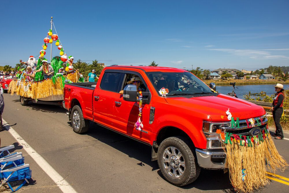 Dory Days Parade truck holiday hawaiian float