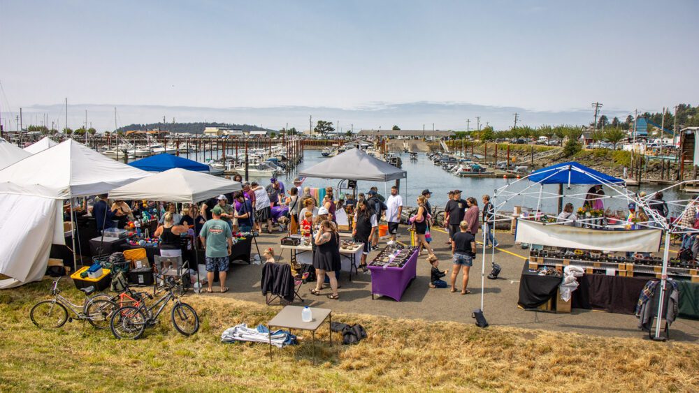 Garibaldi Days outdoor market tents harbor boats