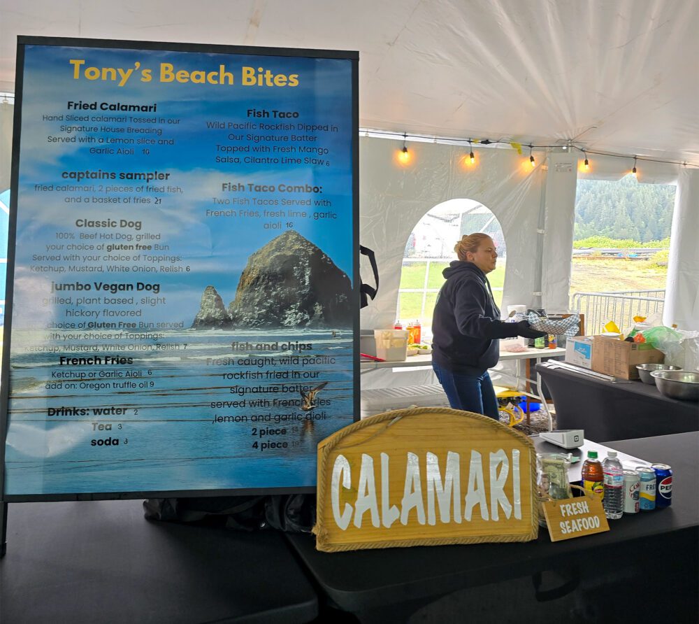 Garibaldi Seafood Spirits Festival fried calamari fish tacos food stall