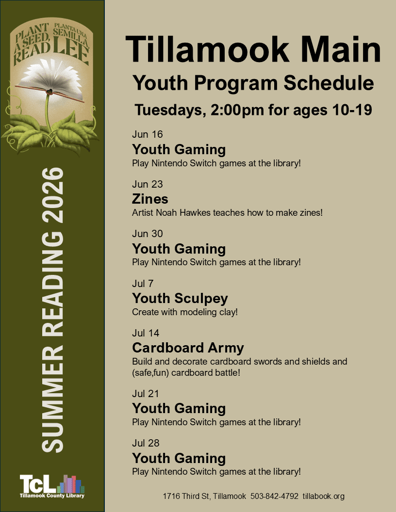 SRP Tillamook Main Youth Schedule 2026 6xfzX5
