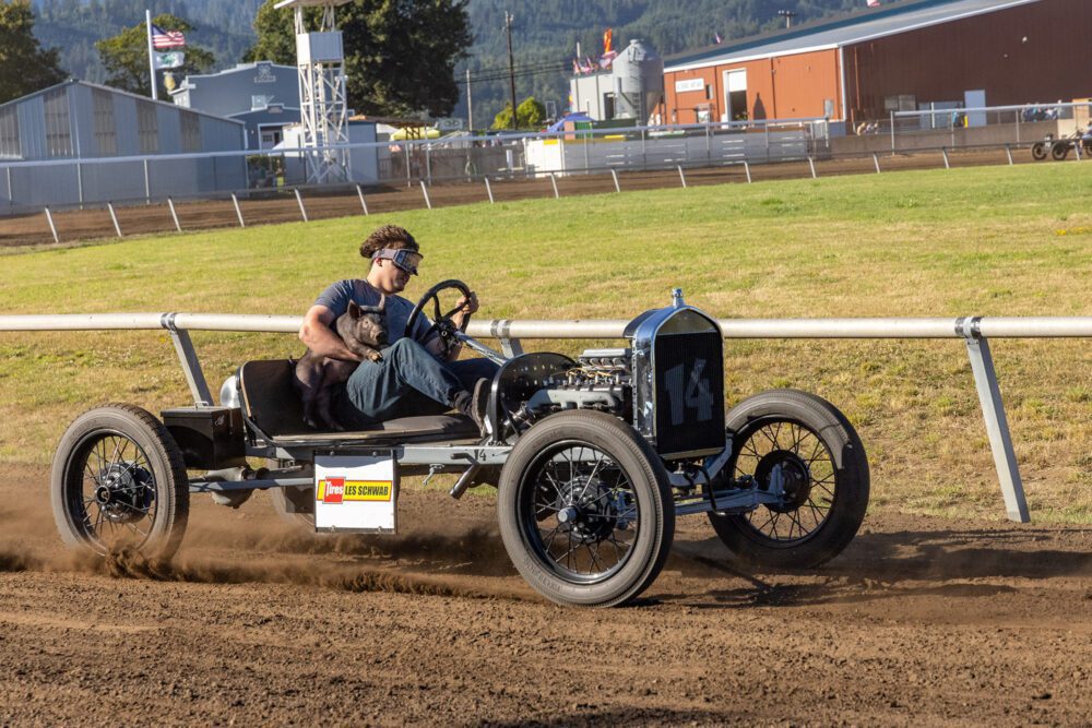 Tillamook County Fair car track pig carry