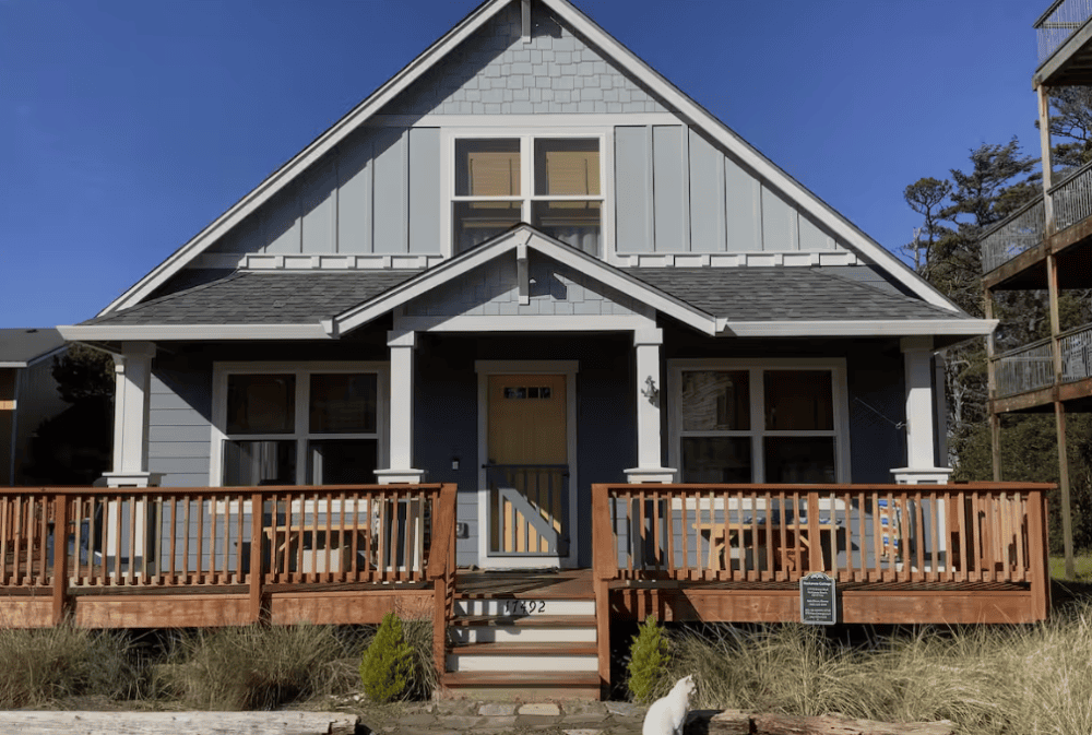 Rockaway Beach house front porch